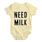 Cute Infant Bodysuit Need Milk Baby Unisex Baby Grow Bodysuit Newborn Lemon