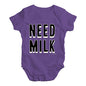 Babygrow Baby Romper Need Milk Baby Unisex Baby Grow Bodysuit 18-24 Months Plum