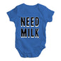 Funny Baby Bodysuits Need Milk Baby Unisex Baby Grow Bodysuit 0-3 Months Royal Blue