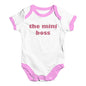 Baby Boy Clothes The Mini Boss Baby Unisex Baby Grow Bodysuit 3-6 Months White Pink Trim