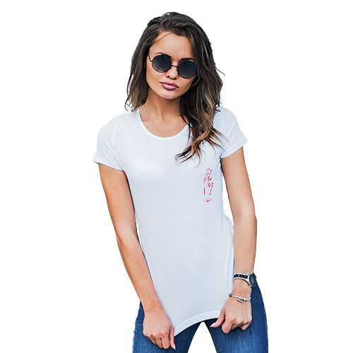 Novelty Tshirts Women Fingers Crossed Pocket Women's T-Shirt Large White