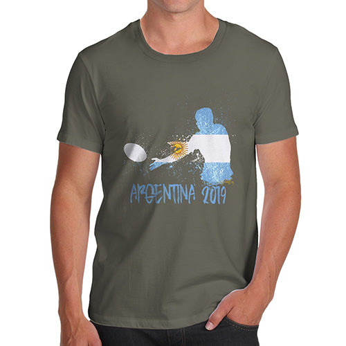 Funny T-Shirts For Guys Rugby Argentina 2019 Men's T-Shirt Medium Khaki