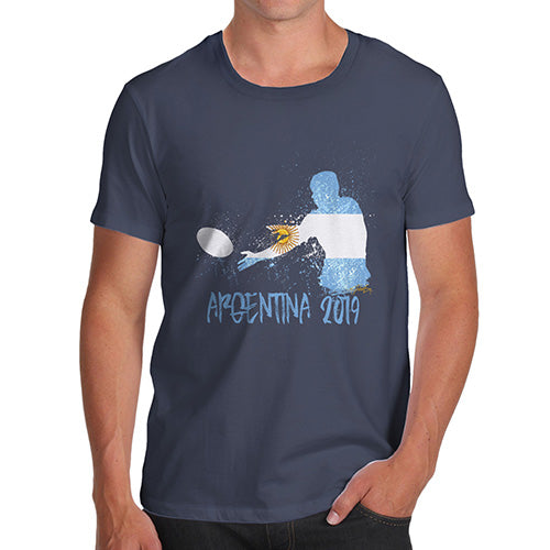 Funny Mens T Shirts Rugby Argentina 2019 Men's T-Shirt Medium Navy