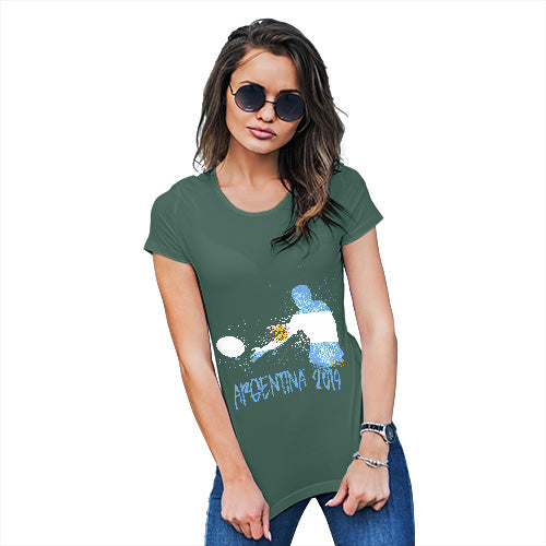 Womens T-Shirt Funny Geek Nerd Hilarious Joke Rugby Argentina 2019 Women's T-Shirt Medium Bottle Green