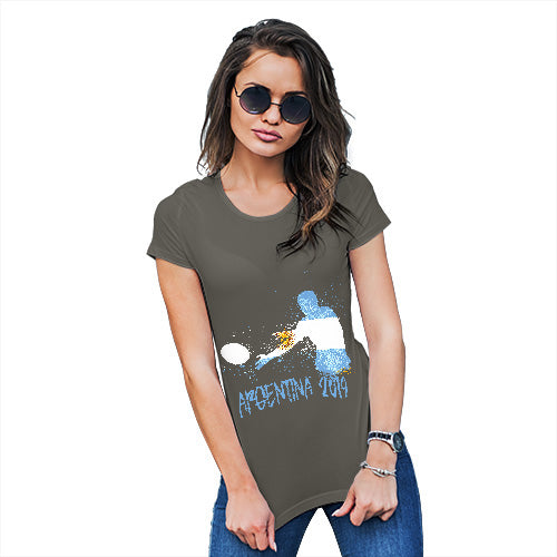 Funny Tee Shirts For Women Rugby Argentina 2019 Women's T-Shirt Large Khaki