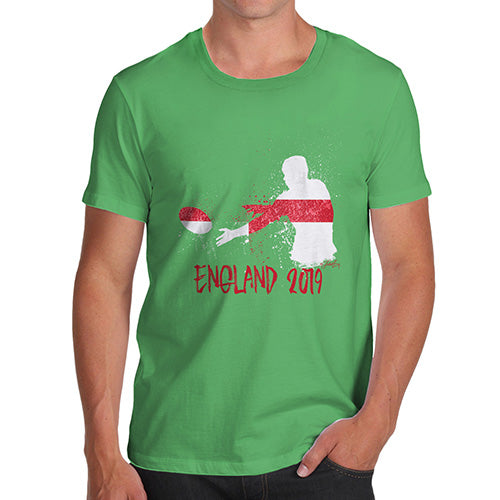 Funny T-Shirts For Men Rugby England 2019 Men's T-Shirt Medium Green