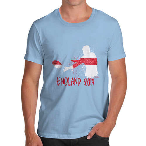 Novelty T Shirts For Dad Rugby England 2019 Men's T-Shirt X-Large Sky Blue