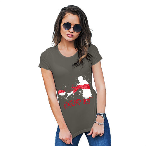 Funny Shirts For Women Rugby England 2019 Women's T-Shirt Medium Khaki