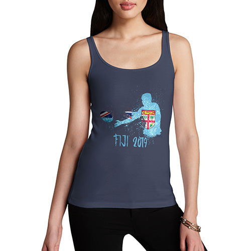 Funny Tank Top For Mum Rugby Fiji 2019 Women's Tank Top Large Navy