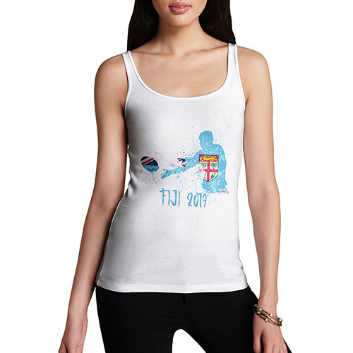 Womens Humor Novelty Graphic Funny Tank Top Rugby Fiji 2019 Women's Tank Top X-Large White