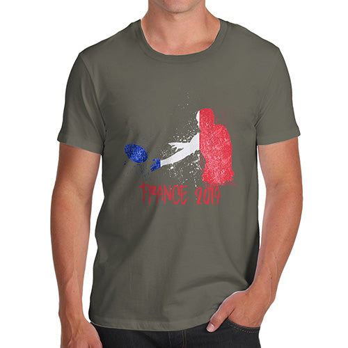 Funny Tee For Men Rugby France 2019 Men's T-Shirt Medium Khaki