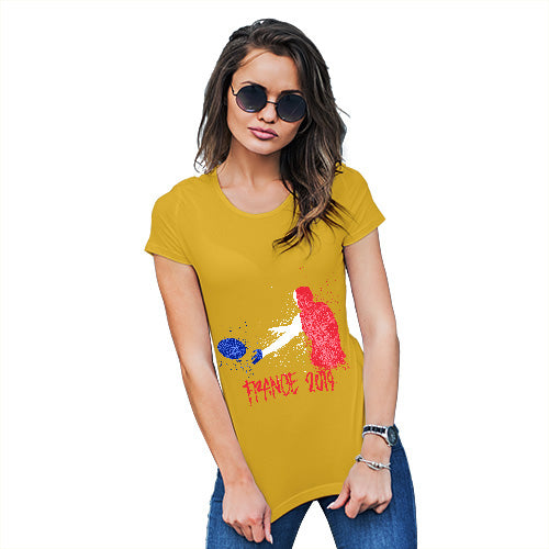 Womens Novelty T Shirt Christmas Rugby France 2019 Women's T-Shirt X-Large Yellow