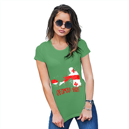 Funny T-Shirts For Women Rugby Georgia 2019 Women's T-Shirt Medium Green