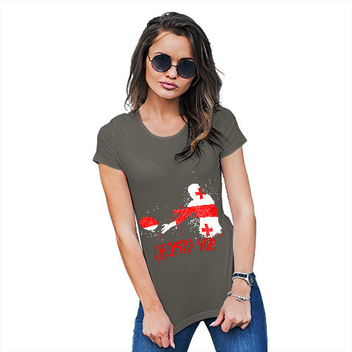 Funny T-Shirts For Women Rugby Georgia 2019 Women's T-Shirt Large Khaki