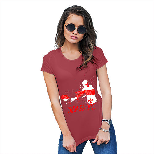 Womens T-Shirt Funny Geek Nerd Hilarious Joke Rugby Georgia 2019 Women's T-Shirt Large Red