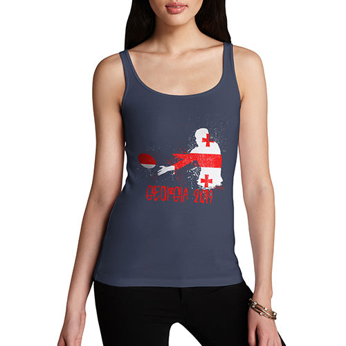 Womens Novelty Tank Top Rugby Georgia 2019 Women's Tank Top Large Navy