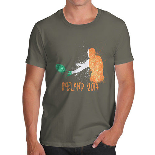 Funny Gifts For Men Rugby Ireland 2019 Men's T-Shirt Medium Khaki