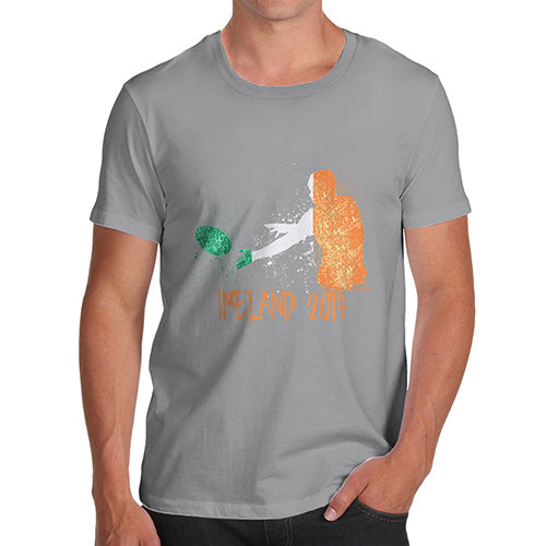 Mens T-Shirt Funny Geek Nerd Hilarious Joke Rugby Ireland 2019 Men's T-Shirt Large Light Grey