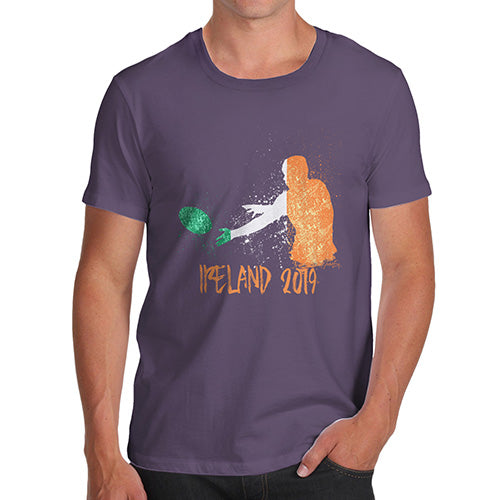 Funny Mens T Shirts Rugby Ireland 2019 Men's T-Shirt Medium Plum