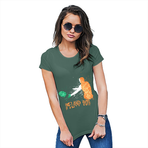 Funny Shirts For Women Rugby Ireland 2019 Women's T-Shirt Large Bottle Green