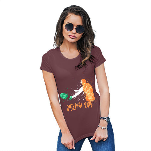 Funny T Shirts For Mom Rugby Ireland 2019 Women's T-Shirt X-Large Burgundy