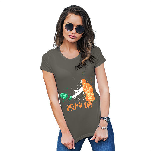 Funny Tee Shirts For Women Rugby Ireland 2019 Women's T-Shirt Medium Khaki