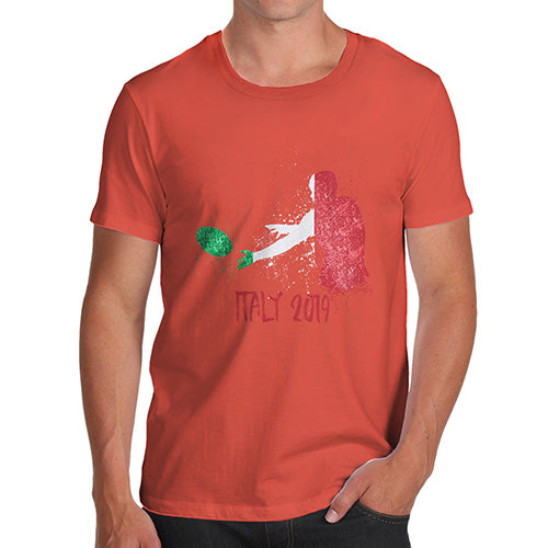 Mens Novelty T Shirt Christmas Rugby Italy 2019 Men's T-Shirt Medium Orange