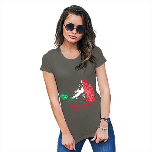 Funny Tshirts For Women Rugby Italy 2019 Women's T-Shirt Small Khaki