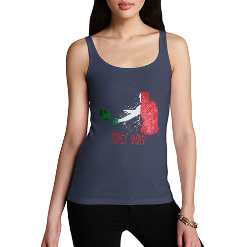 Novelty Tank Top Women Rugby Italy 2019 Women's Tank Top Small Navy