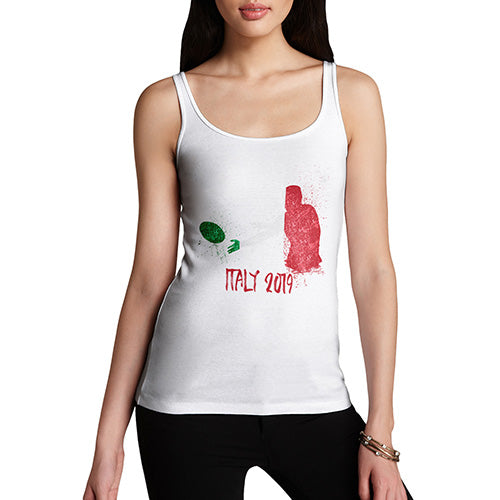 Funny Tank Top For Women Rugby Italy 2019 Women's Tank Top Small White