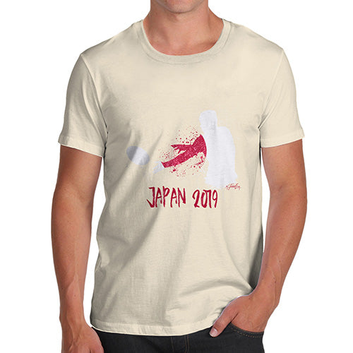 Mens T-Shirt Funny Geek Nerd Hilarious Joke Rugby Japan 2019 Men's T-Shirt Medium Natural