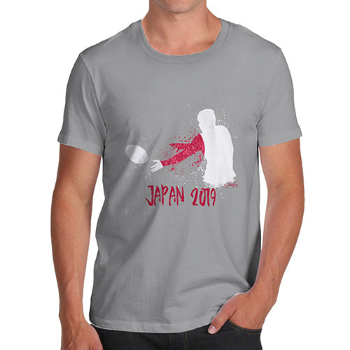 Funny Mens Tshirts Rugby Japan 2019 Men's T-Shirt Large Light Grey