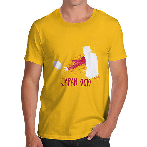 Novelty T Shirts For Dad Rugby Japan 2019 Men's T-Shirt Medium Yellow