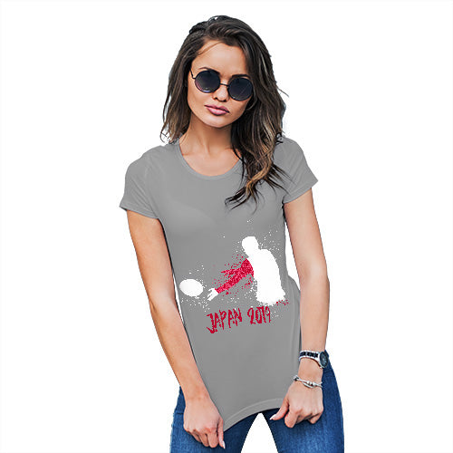 Womens Humor Novelty Graphic Funny T Shirt Rugby Japan 2019 Women's T-Shirt Medium Light Grey