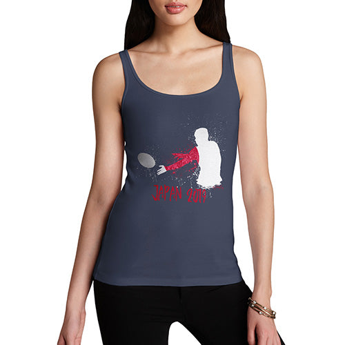 Funny Tank Top For Mum Rugby Japan 2019 Women's Tank Top Large Navy
