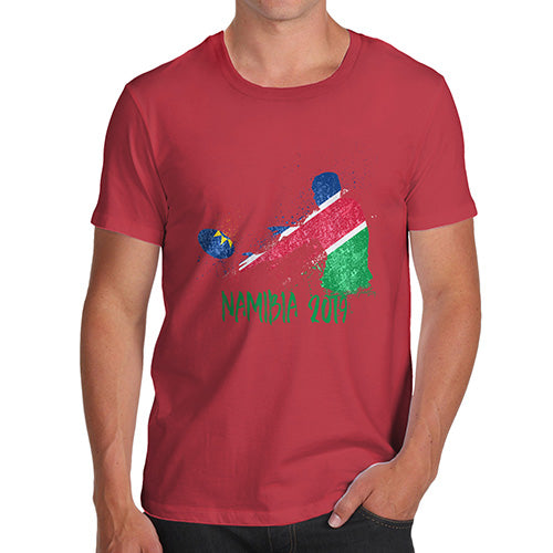 Mens T-Shirt Funny Geek Nerd Hilarious Joke Rugby Namibia 2019 Men's T-Shirt Small Red