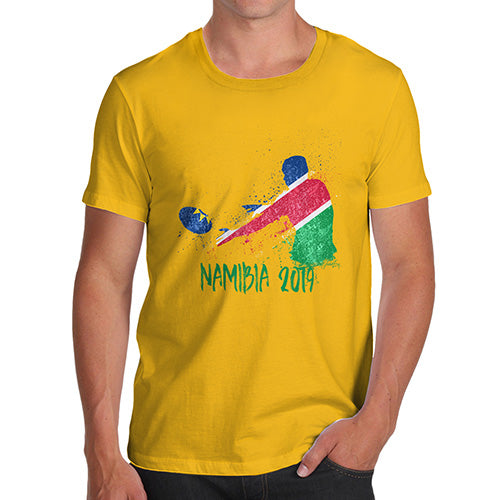 Novelty T Shirts For Dad Rugby Namibia 2019 Men's T-Shirt Large Yellow