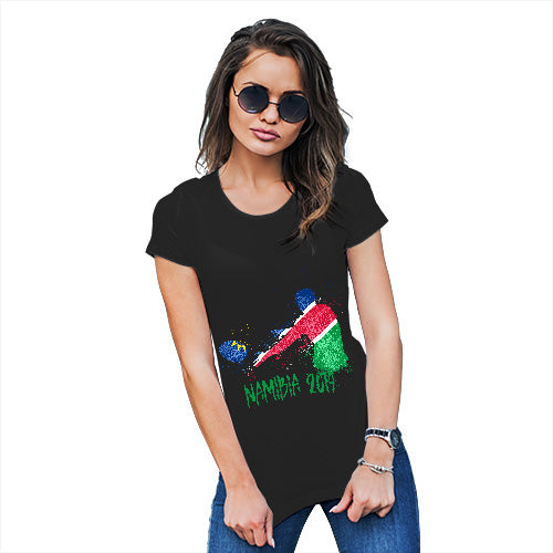 Womens Funny T Shirts Rugby Namibia 2019 Women's T-Shirt Large Black