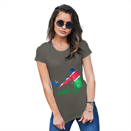 Novelty Tshirts Women Rugby Namibia 2019 Women's T-Shirt Large Khaki