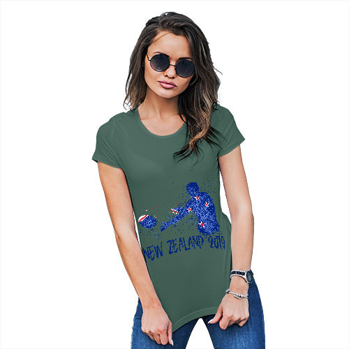 Funny T Shirts For Mom Rugby New Zealand 2019 Women's T-Shirt X-Large Bottle Green