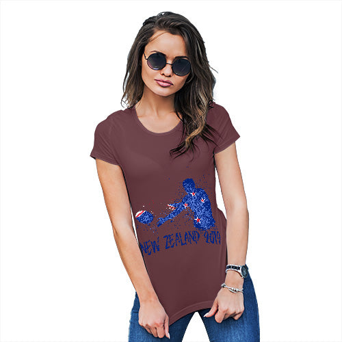 Womens Novelty T Shirt Christmas Rugby New Zealand 2019 Women's T-Shirt Medium Burgundy