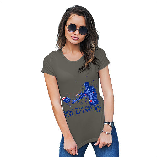 Funny Tshirts For Women Rugby New Zealand 2019 Women's T-Shirt X-Large Khaki