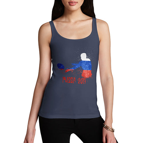 Funny Tank Tops For Women Rugby Russia 2019 Women's Tank Top Large Navy