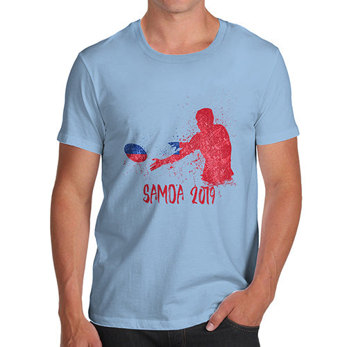 Mens Funny Sarcasm T Shirt Rugby Samoa 2019 Men's T-Shirt X-Large Sky Blue