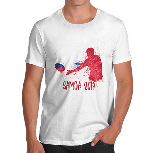 Funny Gifts For Men Rugby Samoa 2019 Men's T-Shirt Large White