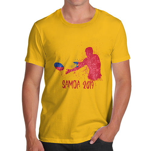 Mens Funny Sarcasm T Shirt Rugby Samoa 2019 Men's T-Shirt Small Yellow