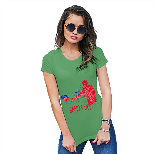 Funny Gifts For Women Rugby Samoa 2019 Women's T-Shirt Medium Green