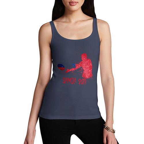Womens Funny Tank Top Rugby Samoa 2019 Women's Tank Top Small Navy