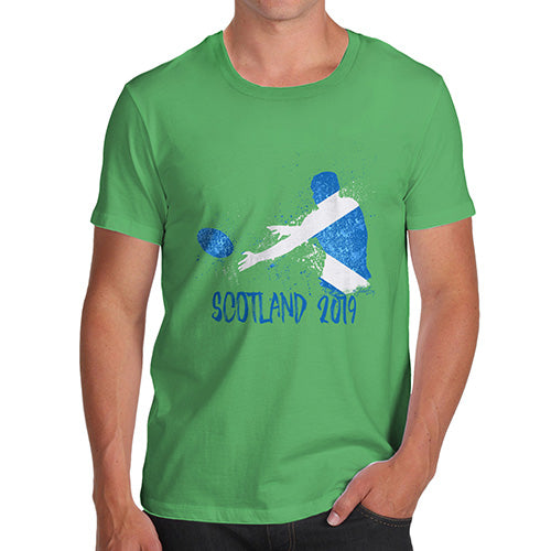 Funny Tee For Men Rugby Scotland 2019 Men's T-Shirt Medium Green