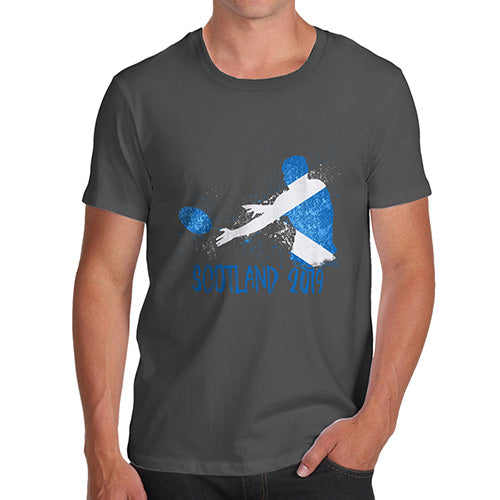 Novelty T Shirts For Dad Rugby Scotland 2019 Men's T-Shirt Medium Dark Grey